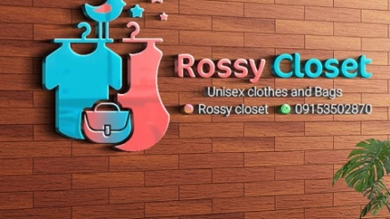 Rossy closet 3d mock up logo