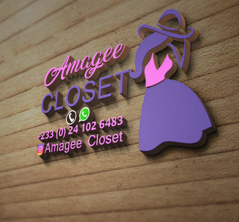 3d mock up logo for amagee closet